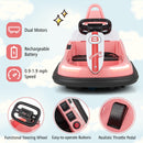 6V Electric Kids Ride-On Bumper Car with 360-Degree Spin Dual Motors and 2 Speeds Pink Magic Cars 6
