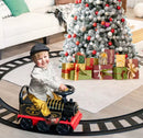 6V Battery-Powered Kids Train Toy with Track and Six Wheels in Black Magic Cars 5
