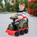 6V Electric Motorized Kids Ride-On Train Toy with Track and 6 Wheels, Black Magic Cars 2