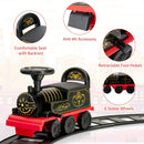6V Electric Motorized Kids Ride-On Train Toy with Track and 6 Wheels, Black Magic Cars 8