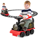 6V Electric Motorized Kids Ride-On Train Toy with Track and 6 Wheels, Black Magic Cars Variant 0