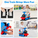 6V Motorized Kids Ride-On Train Toy with Track and 6 Wheels Navy Magic Cars 6