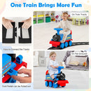6V Motorized Kids Ride-On Train Toy with Track and 6 Wheels in Navy Magic Cars 7
