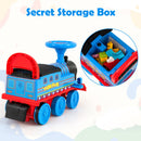 6V Motorized Kids Ride-On Train Toy with Track and 6 Wheels in Navy Magic Cars 8