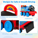 6V Motorized Kids Ride-On Train Toy with Track and 6 Wheels in Navy Magic Cars 9