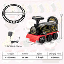 6V Electric Kids Ride-On Train with 16 Curved Tracks and 6 Stable Wheels, Black Magic Cars 1