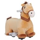 6V Electric Ride-On Horse with Music and Forward Motion, PU Wheels, Brown Magic Cars 0
