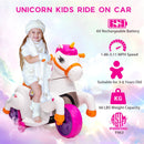 6V Electric Unicorn Ride-On Toy with Music and Training Wheels for Kids Ages 3-6 Magic Cars 11