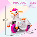 6V Electric Unicorn Ride-On Toy with Music and Training Wheels for Kids Ages 3-6 Magic Cars 6