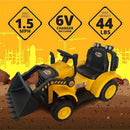 6V Frontloader Ride-On Toy for Toddlers 18-36 Months with Working Bucket and Hard Hat Magic Cars 4