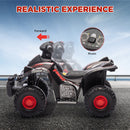 6V Kids ATV 4-Wheeler Quad Car with Music and Forward Drive for Ages 2-6 Years Black Magic Cars 4