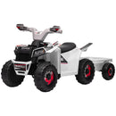 6V Kids ATV Quad Car with Back Trailer, Forward and Backward Movement, Music Magic Cars 3