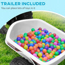 6V Kids ATV Quad Car with Back Trailer, Forward and Backward Movement, Music Magic Cars 4
