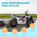 6V Kids ATV Quad Car with Back Trailer, Forward and Backward Movement, Music Magic Cars 6