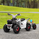 6V Kids ATV Quad Car with Back Trailer, Forward and Backward Movement, Music Magic Cars 8
