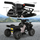 6V Electric Kids ATV Ride-On Quad Toy Car for Toddlers with LED Lights and MP3 Player Black Magic Cars 10