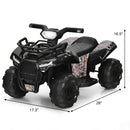 6V Electric Kids ATV Ride-On Quad Toy Car for Toddlers with LED Lights and MP3 Player Black Magic Cars 3