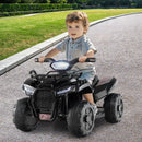6V Electric Ride-On Quad ATV for Kids with LED Lights and MP3 - Solid Black Magic Cars 2