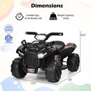 6V Electric Ride-On Quad ATV for Kids with LED Lights and MP3 - Solid Black Magic Cars 4