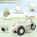 6V Electric Kids Ride-On Motorcycle with Bubble, Music Button, Headlight - Beige Magic Cars 4