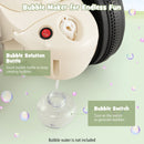 6V Electric Kids Ride-On Motorcycle with Bubble, Music Button, Headlight - Beige Magic Cars 5