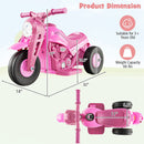 6V Electric Ride-On Kids Motorcycle with Bubble Blower, Music Button, and LED Headlight Pink Magic Cars 2