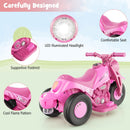 6V Electric Ride-On Kids Motorcycle with Bubble Blower, Music Button, and LED Headlight Pink Magic Cars 4