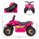 6V Electric Ride-On ATV Car for Toddlers 1-3 Years with Forward and Reverse - Pink Magic Cars 2