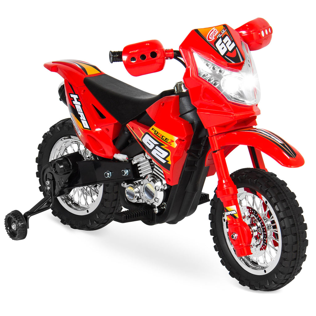 6V Kids Electric Battery Powered Ride on Motorcycle W/ Training Wheels