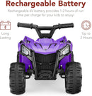 Purple 6V Electric ATV for Kids, Speed Up to 1.8 MPH Magic Cars 3