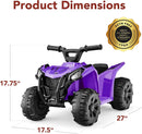 Purple 6V Electric ATV for Kids, Speed Up to 1.8 MPH Magic Cars 6