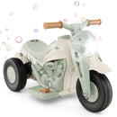6V Kids Electric Ride-On Motorcycle with Bubble Maker and Music Beige Magic Cars 0