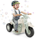 6V Kids Electric Ride-On Motorcycle with Bubble Maker and Music Beige Magic Cars 4