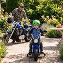 6V Children's Motorcycle with Removable Training Wheels, Sound Effects, and Non-slip Foot Pedal - Blue Magic Cars 1