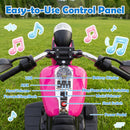 6V Children's Motorcycle with Removable Training Wheels, Sound Effects, and Non-slip Foot Pedal - Rose Red Magic Cars 7