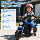 6V Ride-On Motorcycle with Removable Training Wheels and Music for Children Aged 2-5 - Blue Magic Cars 8