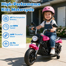 6V Ride-On Motorcycle with Removable Training Wheels and Music for Children Aged 2-5 - Rose Red Magic Cars 8