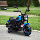6V Kids Motorcycle with Training Wheels and Single Button Start Blue Magic Cars 8