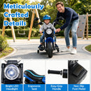 6V Children's Motorcycle Featuring Removable Training Wheels, Sound Effects, and LED Lights - Blue Magic Cars 10