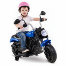 6V Children's Motorcycle Featuring Removable Training Wheels, Sound Effects, and LED Lights - Blue Magic Cars 1