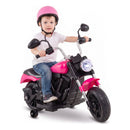 6V Children's Motorcycle Featuring Removable Training Wheels, Sound Effects, and LED Lights - Rose Red Magic Cars 1