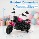 6V Children's Motorcycle Featuring Removable Training Wheels, Sound Effects, and LED Lights - Rose Red Magic Cars 2
