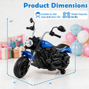 6V Children's Motorcycle Featuring Removable Training Wheels, Sound Horn, Music, and Treaded Tires - Blue Magic Cars 2