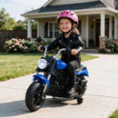 6V Children's Motorcycle Featuring Removable Training Wheels, Sound Horn, Music, and Treaded Tires - Blue Magic Cars 3