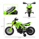 6V Kids Motorcycle with Training Wheels, Horn, Start Sound – Green Magic Cars 1