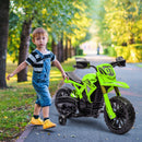 6V Kids Motorcycle with Training Wheels, Horn, and Start Sound – Green Magic Cars 1