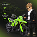 6V Kids Motorcycle with Training Wheels, Horn, and Start Sound – Green Magic Cars 4