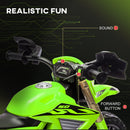 6V Kids Motorcycle with Training Wheels, Horn, and Start Sound – Green Magic Cars 6