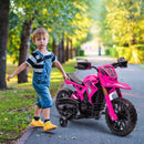 6V Kids Motorcycle with Training Wheels, Horn, Start Sound - Pink Magic Cars 0