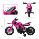 6V Kids Motorcycle with Training Wheels, Horn, Start Sound - Pink Magic Cars 1